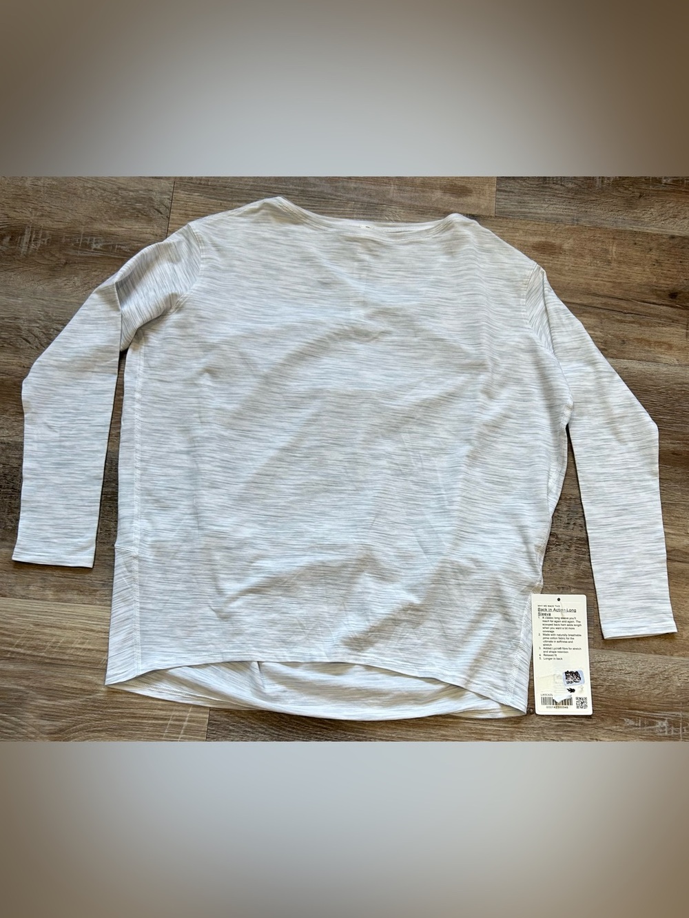 lululemon Back In Action Light Heathered Gray Long Sleeve Tee